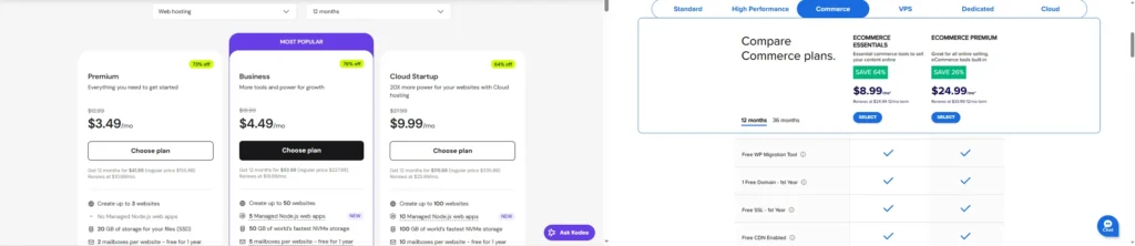 Hostinger vs Bluehost pricing comparison for beginners